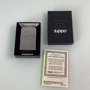 Zippo Lighter NEW brushed chrome pocket lighter Unfired original box certificate